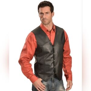 OAKTON Ltd. Size 40 Reg Men's Black Leather Vest
